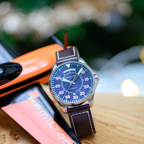 Hamilton H64615545 Watch - Khaki Aviation Pilot Day Date Auto (Image 6)