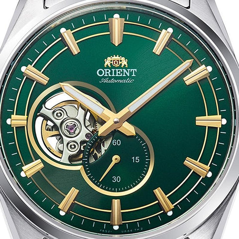 Orient Men's Contemporary Semi-Skeleton Automatic Watch with Metal Band RN-AR0008E