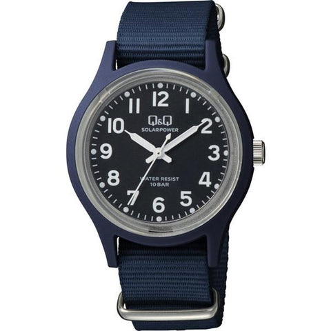 CITIZEN E05A-003VK Watch - Q&Q Nano Analog Solar Watch, 10ATM Water Resistance, Nylon Strap