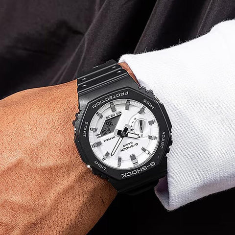 Casio Men's G-SHOCK Black and Brilliant White Series GA-2100WD-1AJF Watch