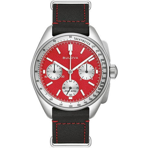 BULOVA Men's Archives Series Lunar Pilot Chronograph High Precision Quartz with Extra Band - Authentic Product with 3-Year Warranty - 96K115