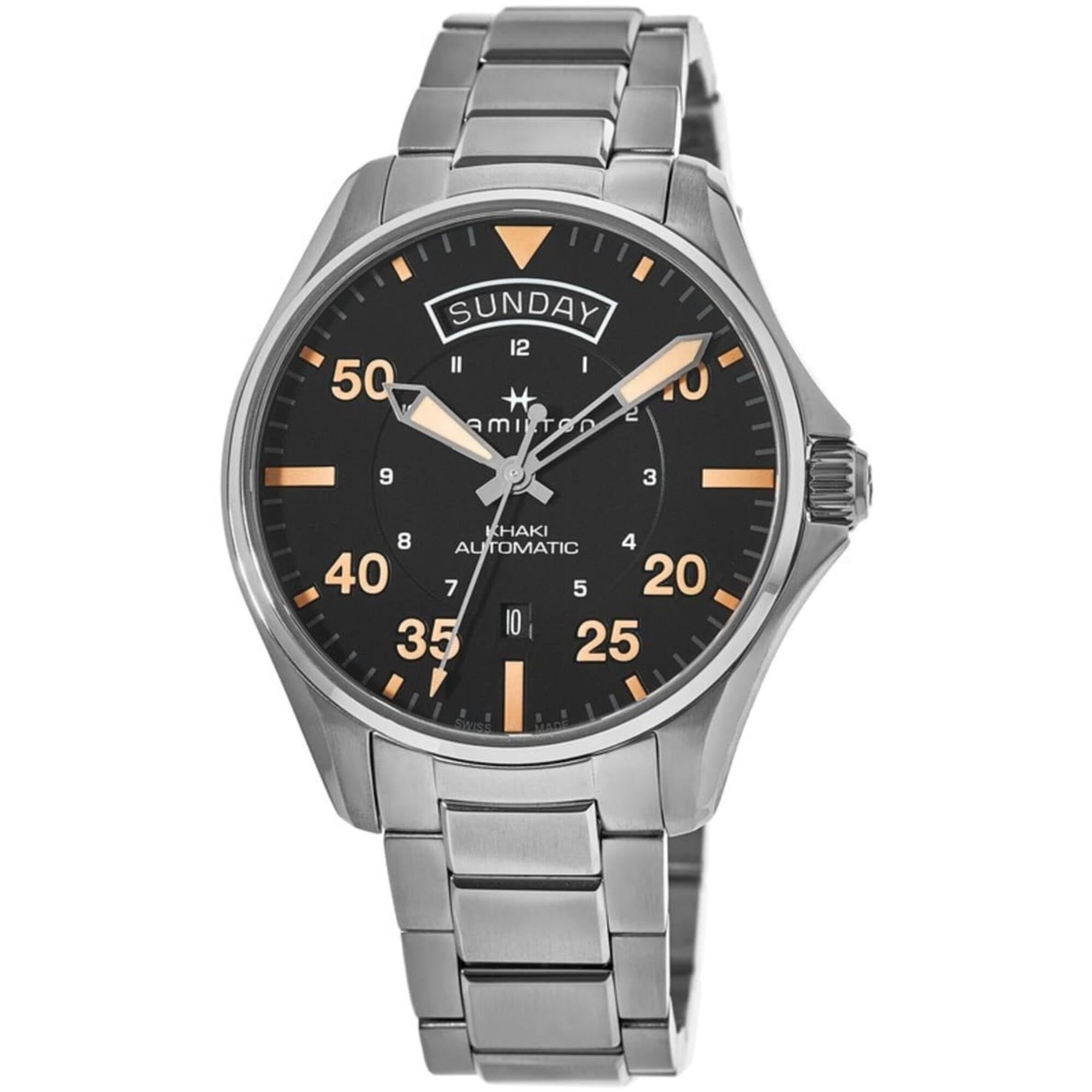 Hamilton H64645131 Watch - Khaki Aviation Day Date Auto