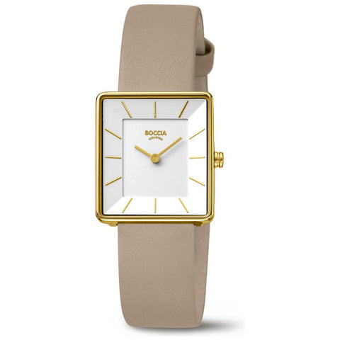 3351-04 4 Ladies Collection Elegant Leather Strap Quartz Watch Stylish Design Water Resistant Timeless Charm