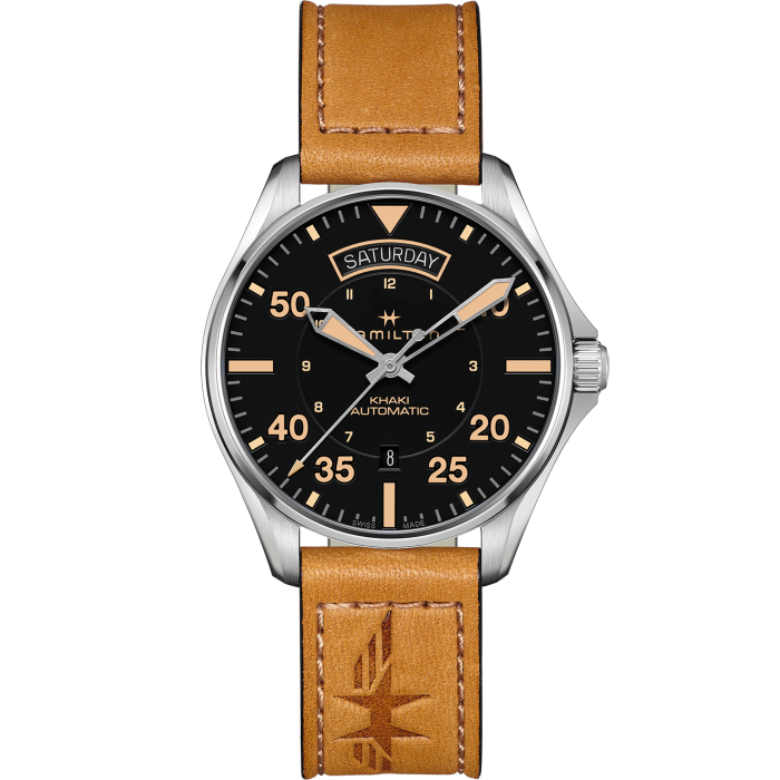Hamilton H64645531 Watch - Khaki Aviation Day Date Auto