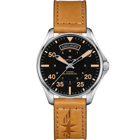 Hamilton H64645531 Watch - Khaki Aviation Day Date Auto