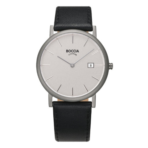 363701 BOCCIA TITANIUM QT Slim Collection Men's Watch - Lightweight Titanium - Elegant Design - Water Resistant -