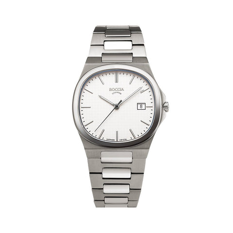 3657-01 1 BOCCIA TITANIUM Quartz Watch Elegant Stainless Steel Bracelet Water Resistant Lightweight Design