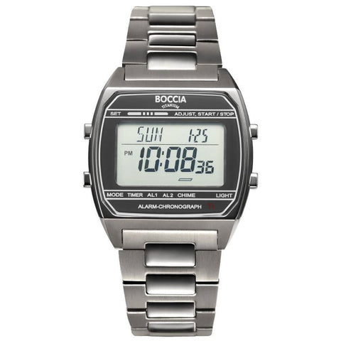 3738-05 5 Basic Digital Collection Stylish Design Stainless Steel Band Quartz Movement Water Resistant