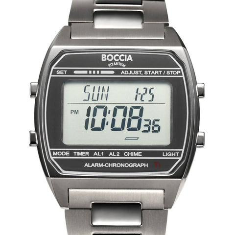 3738-05 5 Basic Digital Collection Stylish Design Stainless Steel Band Quartz Movement Water Resistant