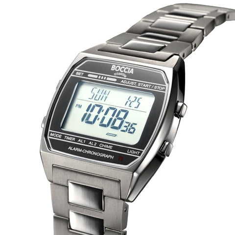 3738-05 5 Basic Digital Collection Stylish Design Stainless Steel Band Quartz Movement Water Resistant
