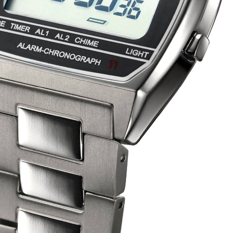 3738-05 5 Basic Digital Collection Stylish Design Stainless Steel Band Quartz Movement Water Resistant