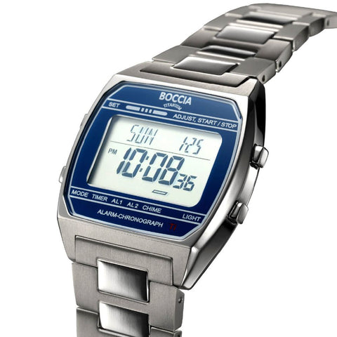 3738-06 6 Basic Digital Collection Stylish SS Strap Quartz Water Resistant Lightweight Design