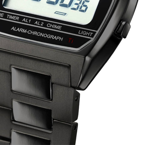 3738-07 7 Basic Digital Collection Full Titanium Band Quartz Watch Water Resistant Lightweight Elegant Design