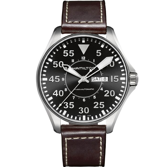 Hamilton H64715535 Watch - Khaki Aviation Pilot Day Date Auto