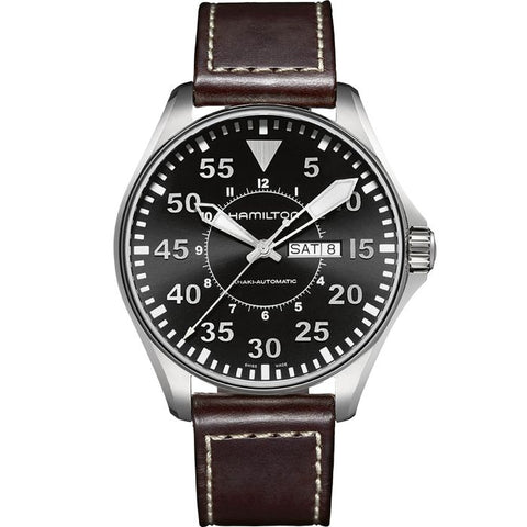 Hamilton H64715535 Watch - Khaki Aviation Pilot Day Date Auto