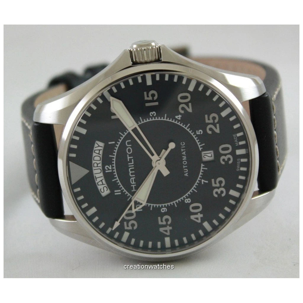 Hamilton H64615735 Watch - Khaki Aviation Pilot Day Date Auto