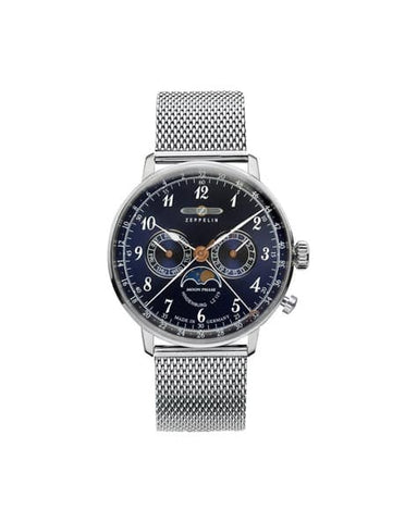 ZEPPELIN 7036 M3 Hindenburg Moonphase Watch with 2 Year Warranty, Genuine Navy Design, Elegant Timekeeping, and Premium Craftsmanship