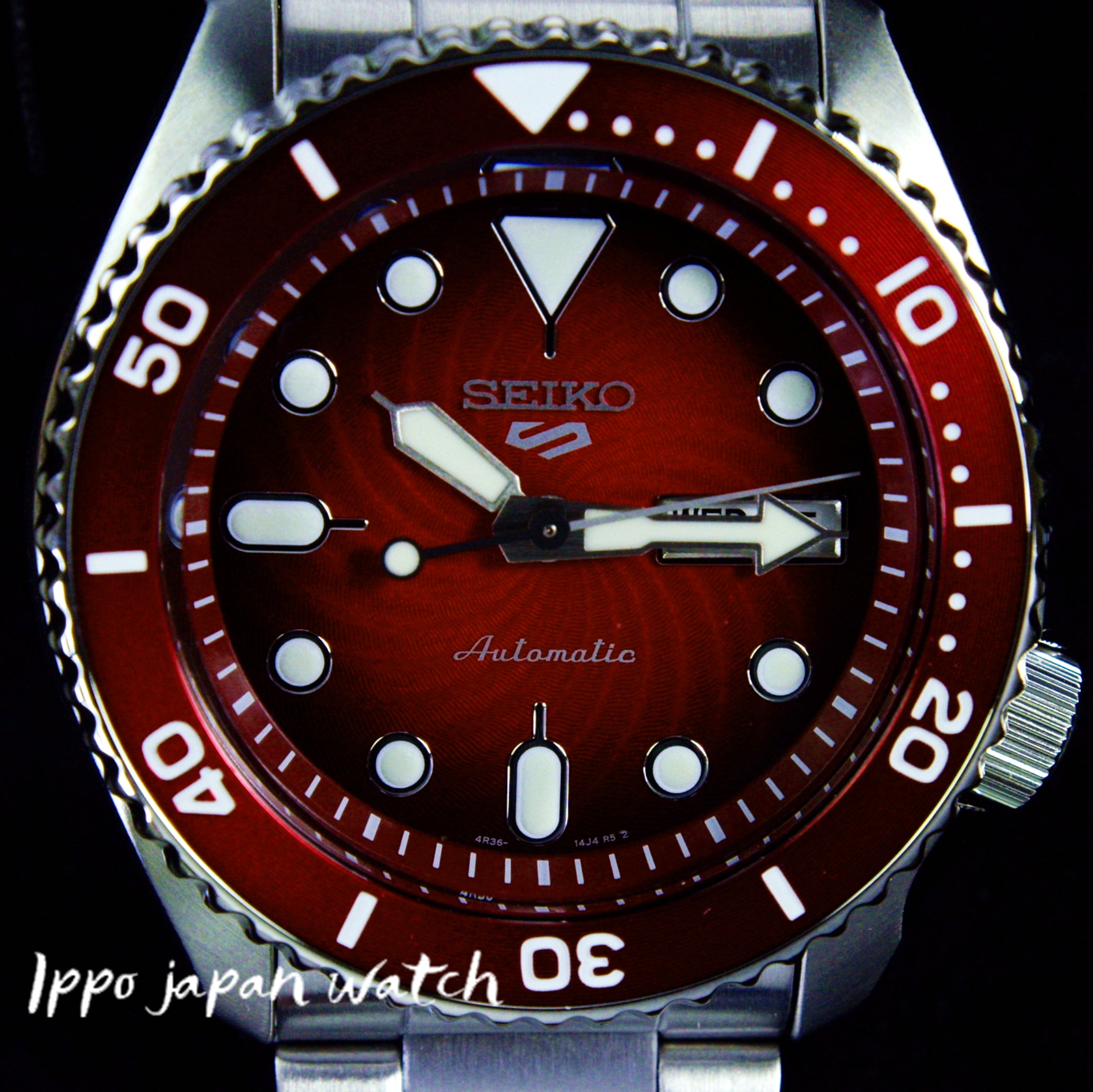 IPPO JAPAN WATCH SRPK63K1 WATCH - SEIKO 5 SPORTS MECHANICAL RED DIAL WATCH 国際版 (Image 4)
