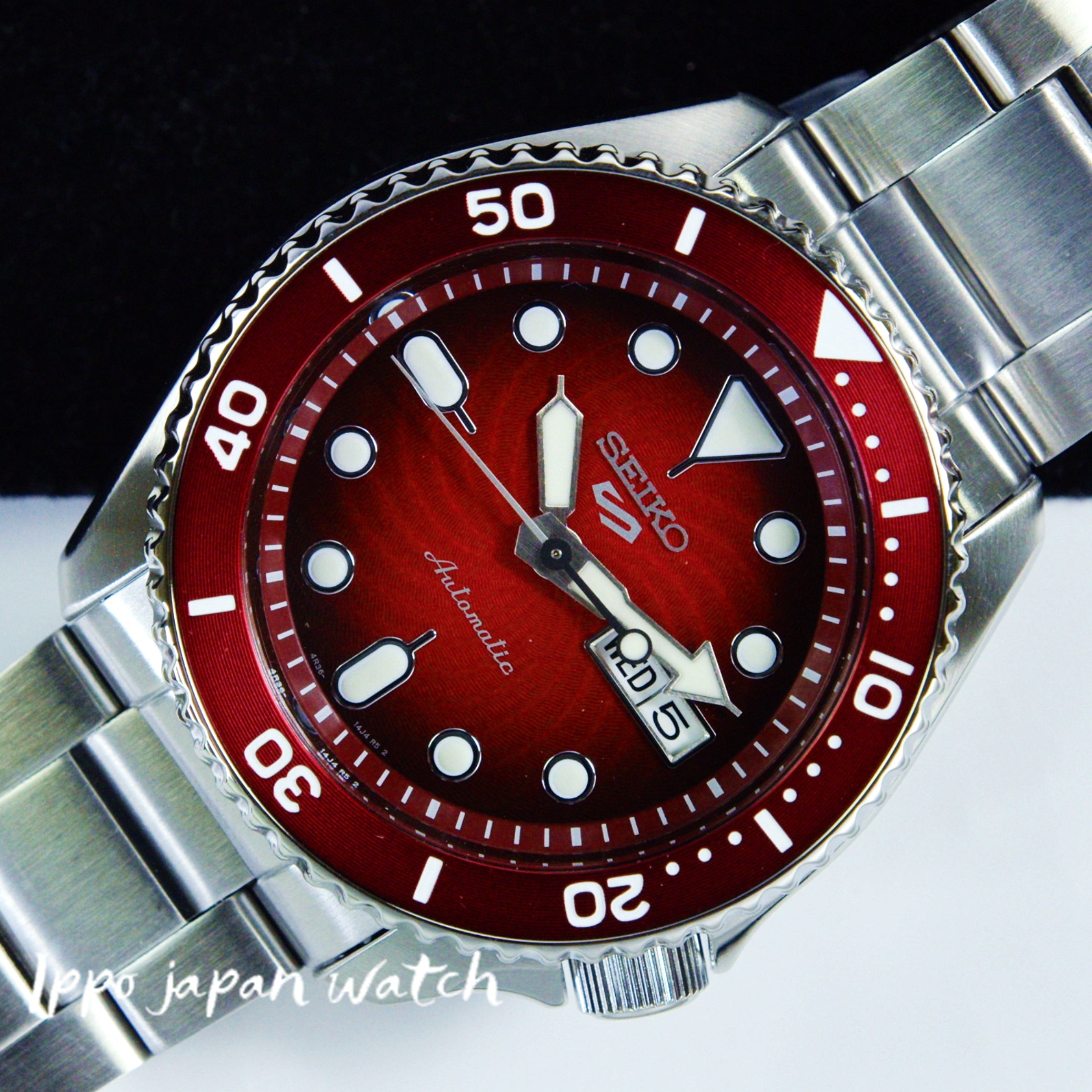 IPPO JAPAN WATCH SRPK63K1 WATCH - SEIKO 5 SPORTS MECHANICAL RED DIAL WATCH 国際版 (Image 5)