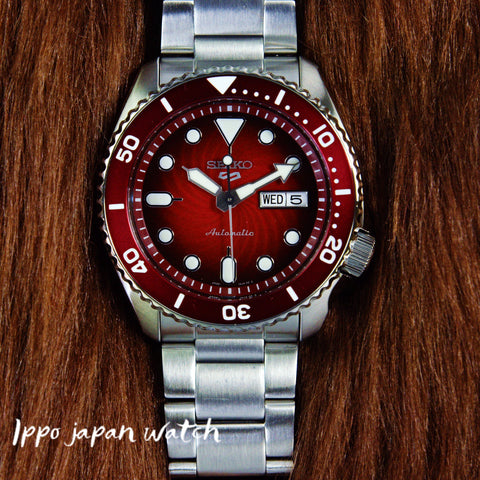 IPPO JAPAN WATCH SRPK63K1 WATCH - SEIKO 5 SPORTS MECHANICAL RED DIAL WATCH 国際版