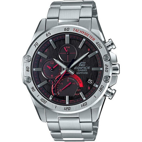 CASIO [Bluetooth-equipped Solar Watch] EDIFICE Slim Smartphone Link Model Dial: Black x Red EQB-1000XYD-1AJF