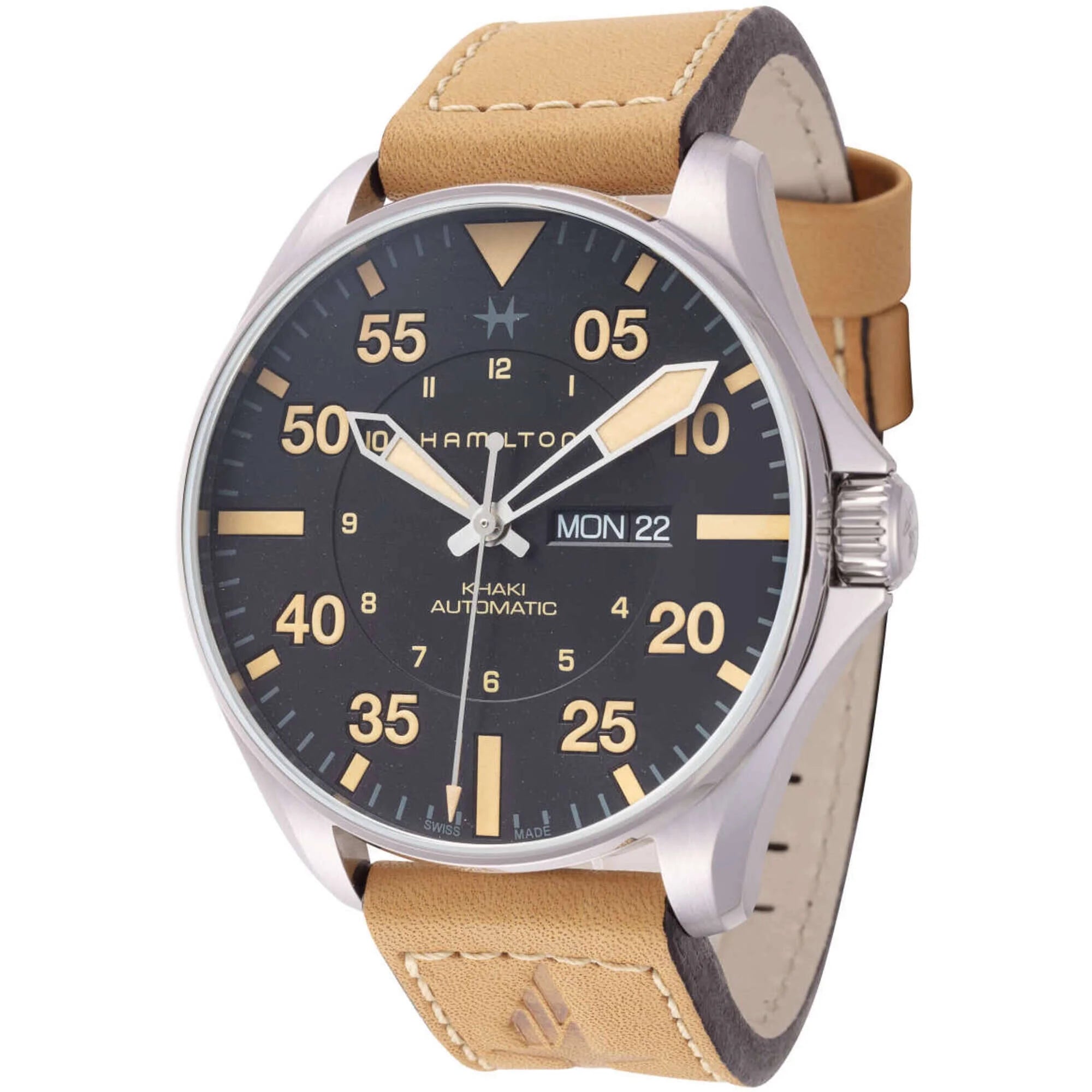 Hamilton H64725531 Watch - Khaki Aviation Pilot Day Date Auto (Image 2)
