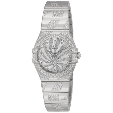 Omega Constellation Quartz Ladies' Watch with Metal Bracelet, Parallel Import, 5-Year Warranty, Model Number: 123.55.27.60.55.012