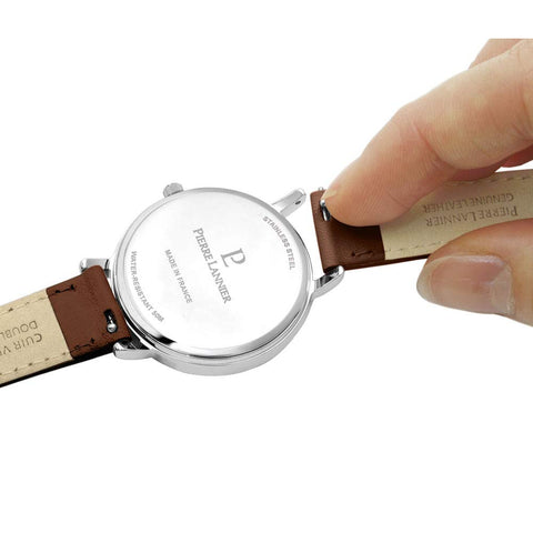 PIERRE LANNIER Eolia P040J604 Stone Index Leather Watch