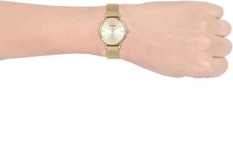 EMPORIO ARMANI AR1957 Gold Dial Quartz Women's Watch