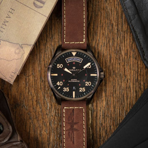 Hamilton H64605531 Watch - Khaki Aviation Day Date Auto (Image 5)