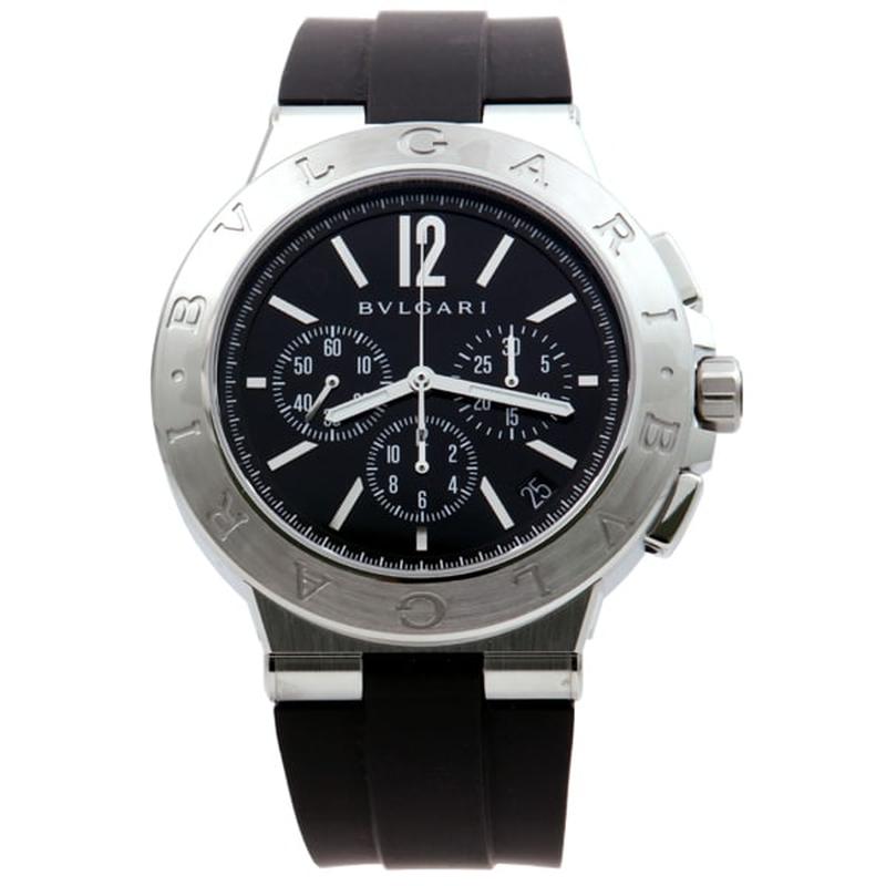 BVLGARI DG41BSVDCH-SET-BLK Watch - Diagono Men's Black Parallel Import 2-Year Warranty
