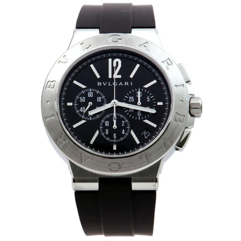 BVLGARI DG41BSVDCH-SET-BLK Watch - Diagono Men's Black Parallel Import 2-Year Warranty
