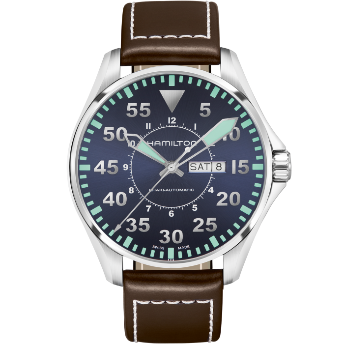 Hamilton H64715545 Watch - Khaki Aviation Pilot Day Date Auto