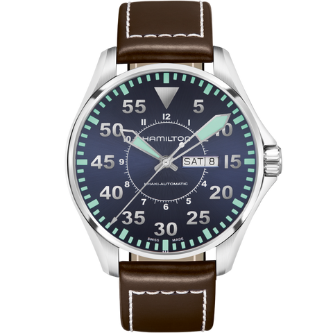Hamilton H64715545 Watch - Khaki Aviation Pilot Day Date Auto