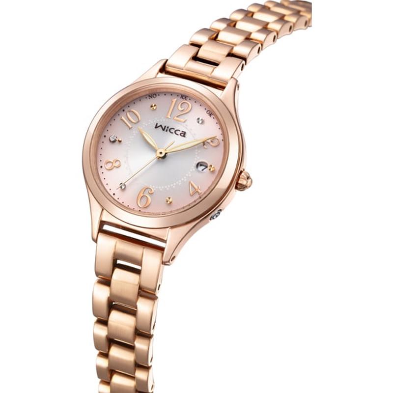 CITIZEN KS1-261-91 Watch - Women's Wicca Solar Tech Radio Clock HAPPY DIARY Pink Gold (Image 3)