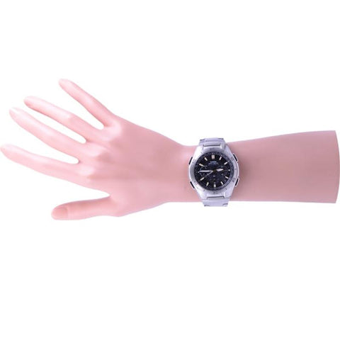 Casio Men's Wave Ceptor Solar Radio Watch Multi Band 6 Chronograph Metal Band WVQ-M410DE-1A3JF