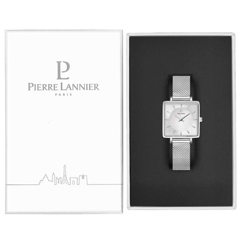PIERRE LANNIER Recale Collection P007H628 Square Silver Women's Watch