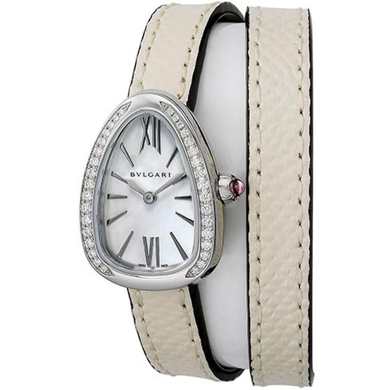 BVLGARI SPS27WSDL Watch - Serpenti Ladies Watch White Pearl Parallel Import 2-Year Warranty