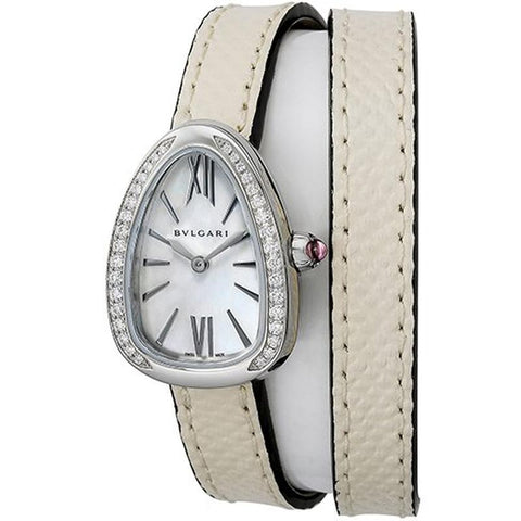 BVLGARI SPS27WSDL Watch - Serpenti Ladies Watch White Pearl Parallel Import 2-Year Warranty