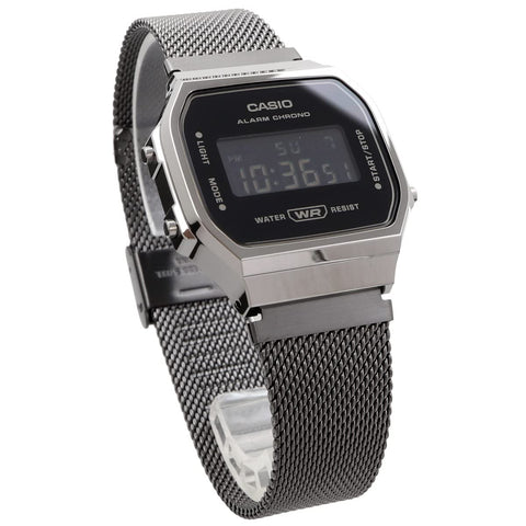 CASIO Standard A168WEMB-1BDF Digital Quartz Octagonal Mesh Metal Band Watch