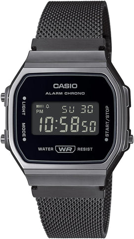 CASIO Standard A168WEMB-1BDF Digital Quartz Octagonal Mesh Metal Band Watch