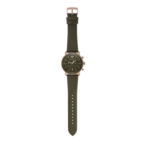EMPORIO ARMANI AR11421 Chronograph Green Leather Watch