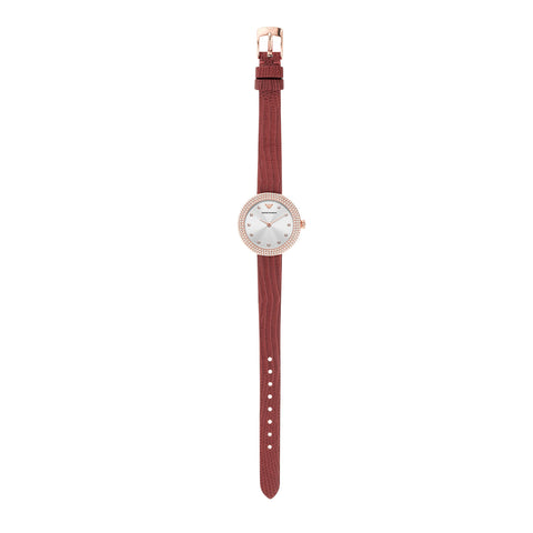 EMPORIO ARMANI AR11438 Two-Hand Red Leather Watch