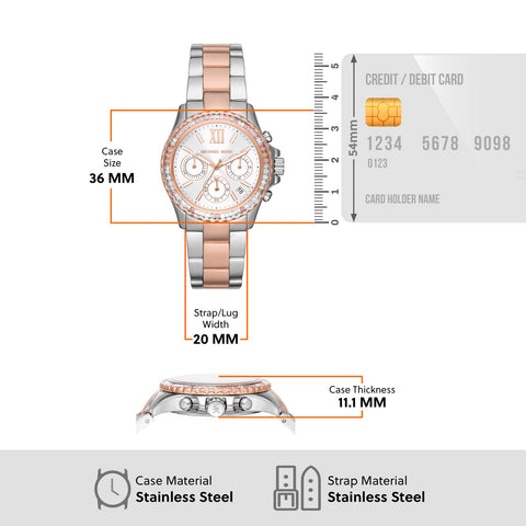 MICHAEL KORS EVEREST MK7214 Two-Tone Chronograph Watch