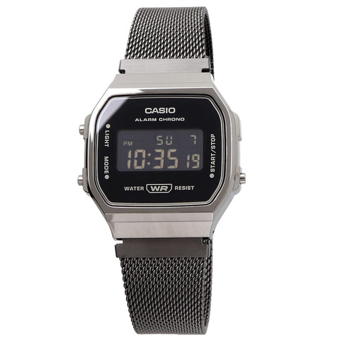 CASIO Standard A168WEMB-1BDF Digital Quartz Octagonal Mesh Metal Band Watch