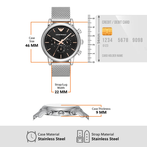 EMPORIO ARMANI AR11429 Chronograph Stainless Steel Watch
