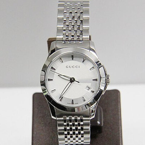 GUCCI G-Timeless 2-Year Warranty Silver YA126501 [Parallel Import]