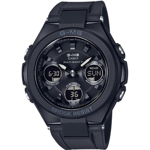 Casio G-ms Ladies 2H Radio Solar Watch with Black IP PL Band MSG-W100G-1AJF