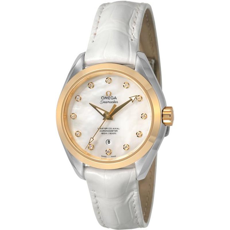 OMEGA 231.23.34.20.55.002 Watch - Ladies Omega Seamaster Aqua Terra White Pearl Parallel Import 5-Year Warranty