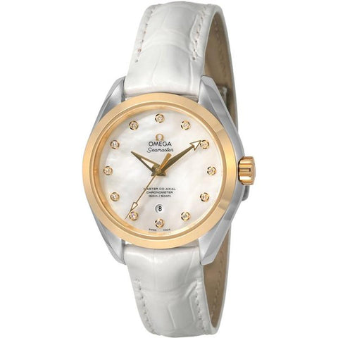 OMEGA 231.23.34.20.55.002 Watch - Ladies Omega Seamaster Aqua Terra White Pearl Parallel Import 5-Year Warranty